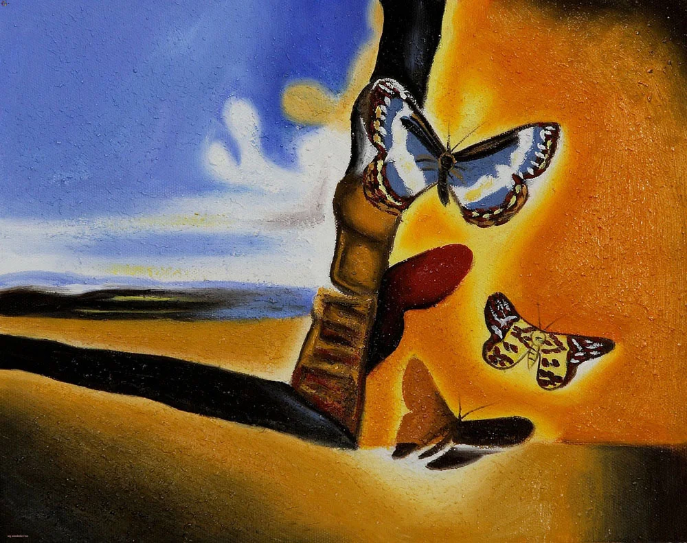 Salvador Dali kelebekler resmi